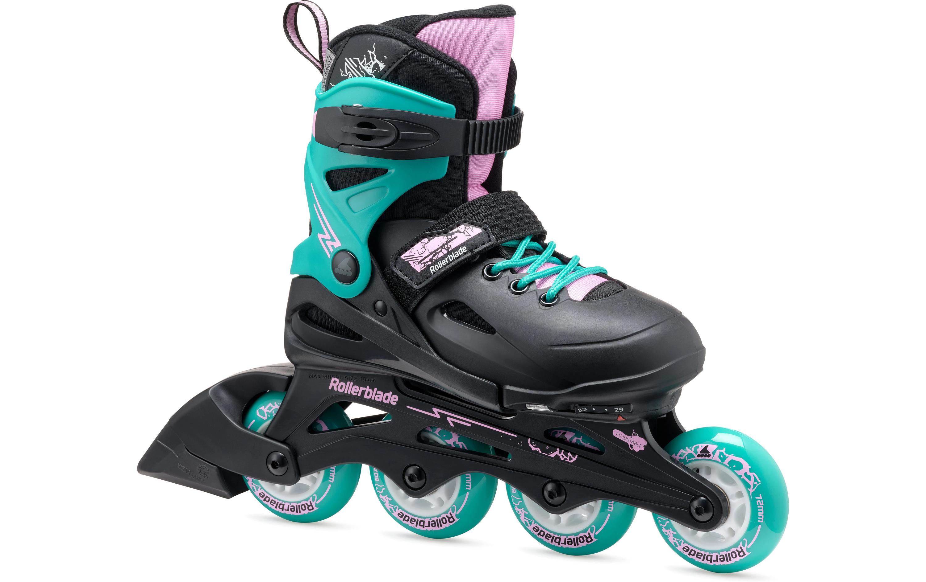 Inline-Skates Fury Schwarz/Meergrün, 29-33Verstellbare Inline-Skates für Kinder