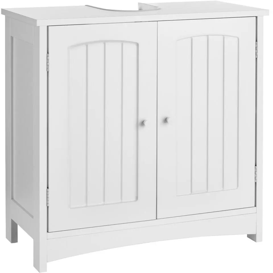 tectake Wastafelonderkast Jasper, 2 vakken, draagkracht 35 kg, Wit
