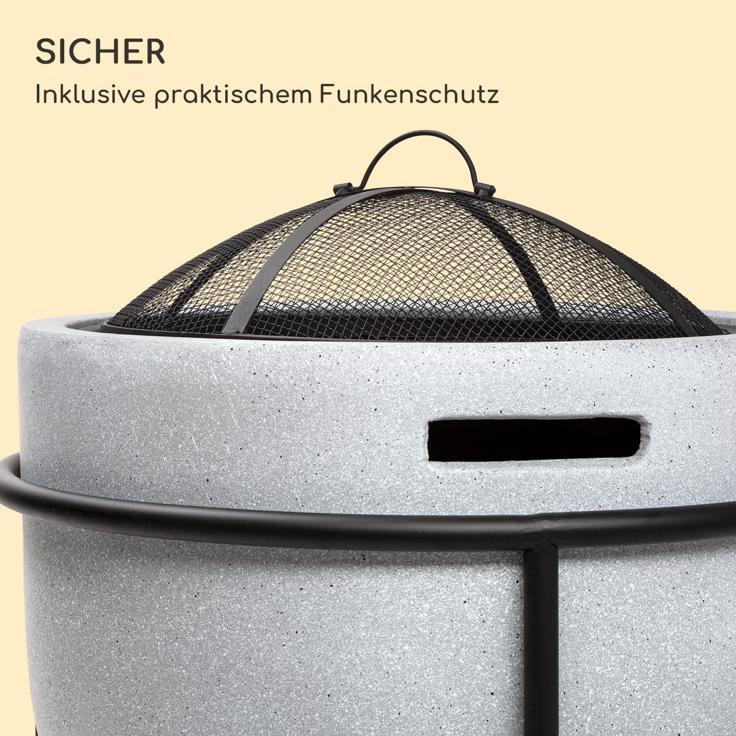 Blumfeldt Feuerschale, Tragbare Feuerstelle Outdoor, Feuerschalen für den Garten, Terrasse & Camping, Feuerschale mit Grillrost & Holzlagerfach, Sichere Stahlschale, Feuerstelle 52 x 46 x 52 cm