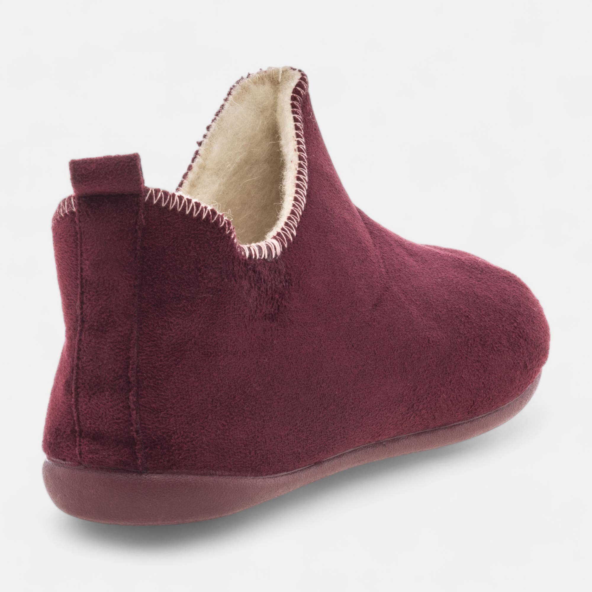 Pantoufles pieds sensibles Femme bordeaux