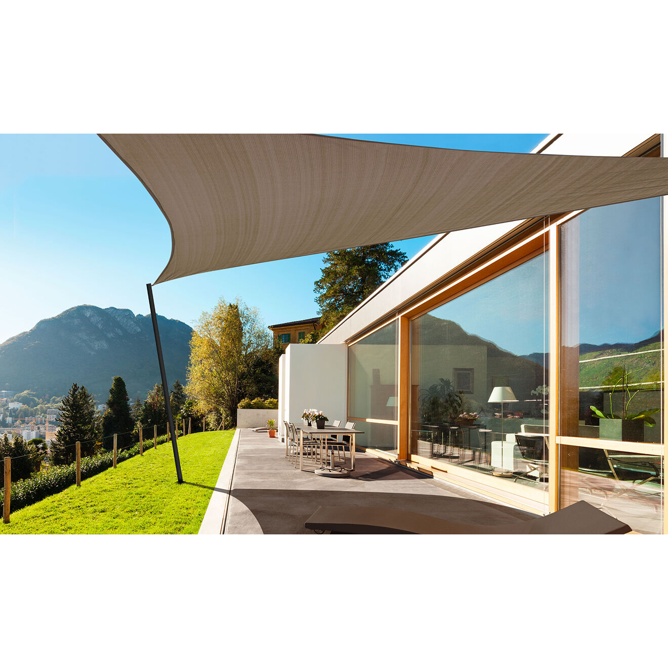 Pratik Garden Voile d'ombrage triangulaire taupe  - 3x3x3 m