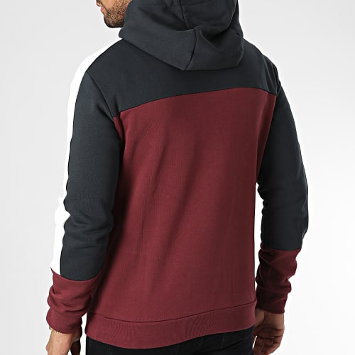Sweat Capuche A Bandes 6LPM15 Bordeaux Blanc
