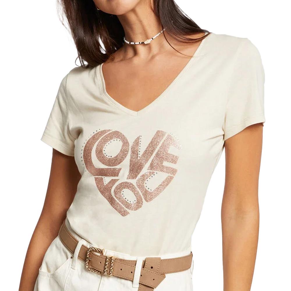 Morgan T-shirt Beige Femme Morgan DCOOL