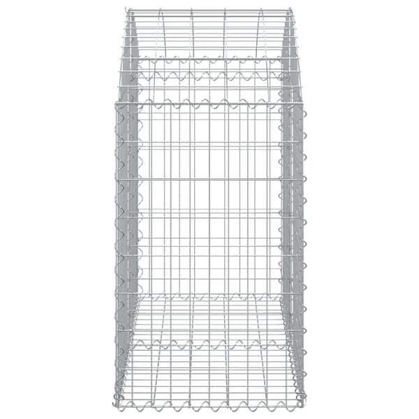 vidaXL Gabionkurv buet 100x50x80/100 cm galvanisert jern