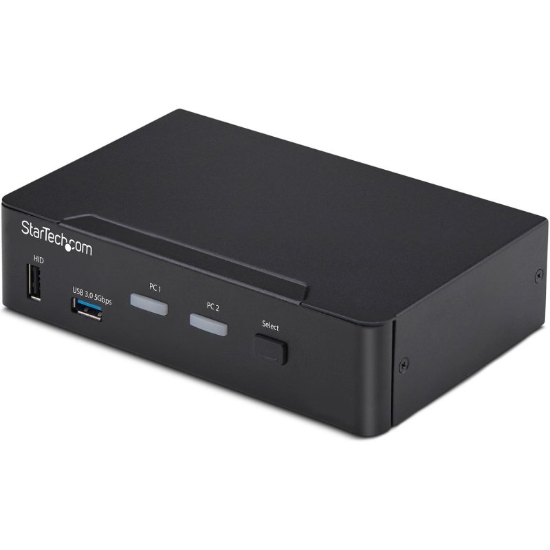 StarTech.com Switch KVM DisplayPort 2 Ports, 4K 60 Hz, DP 1.2, Gestion EDID, Hub USB 3.0 2 Ports, 4 Ports USB HID, Conforme TAA