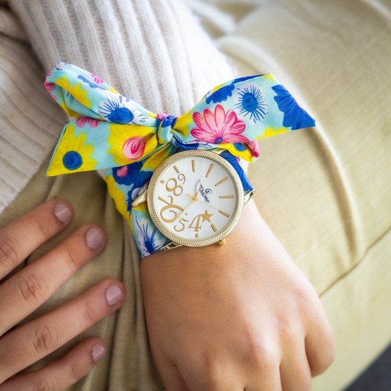 Montre Femme CHTIME bracelet Tissu Bleu
