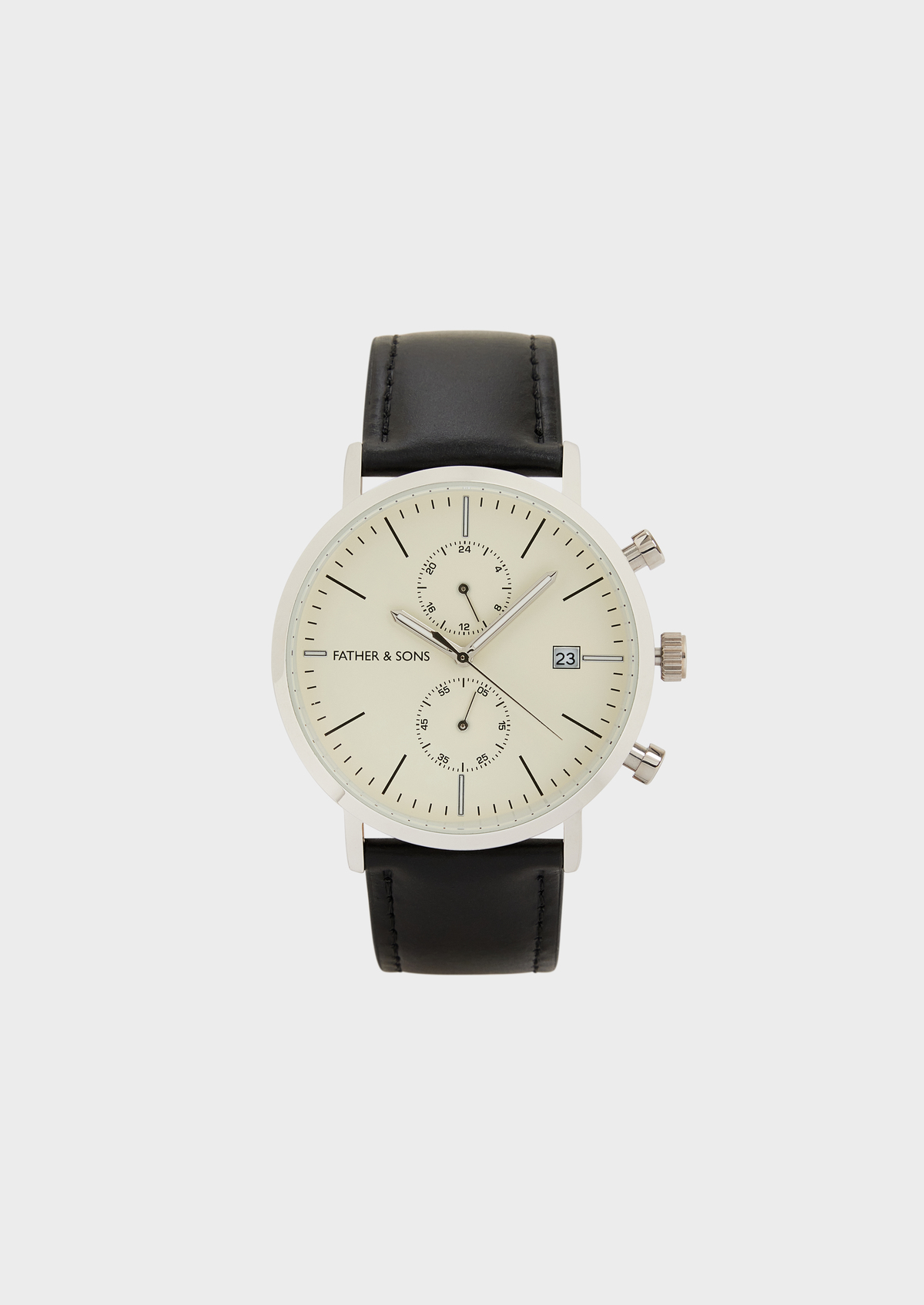 Montre bracelet cuir noir