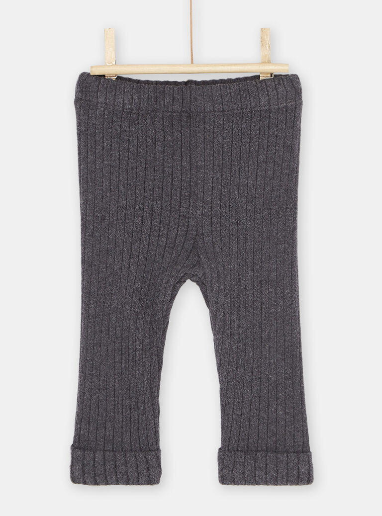 Legging côtelé anthracite bébé fille