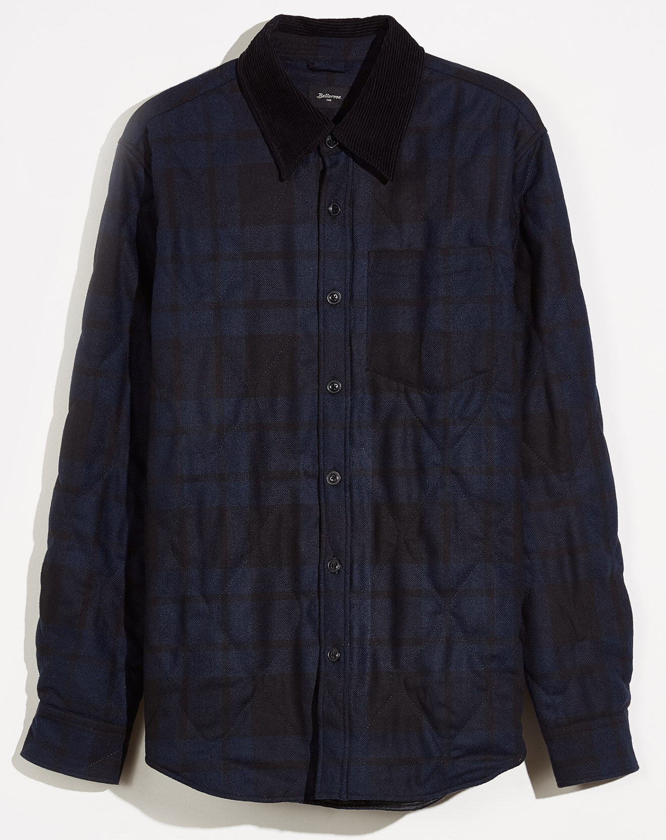 Bellerose Surchemise regular en Laine mélangée Freeman marine/noir
