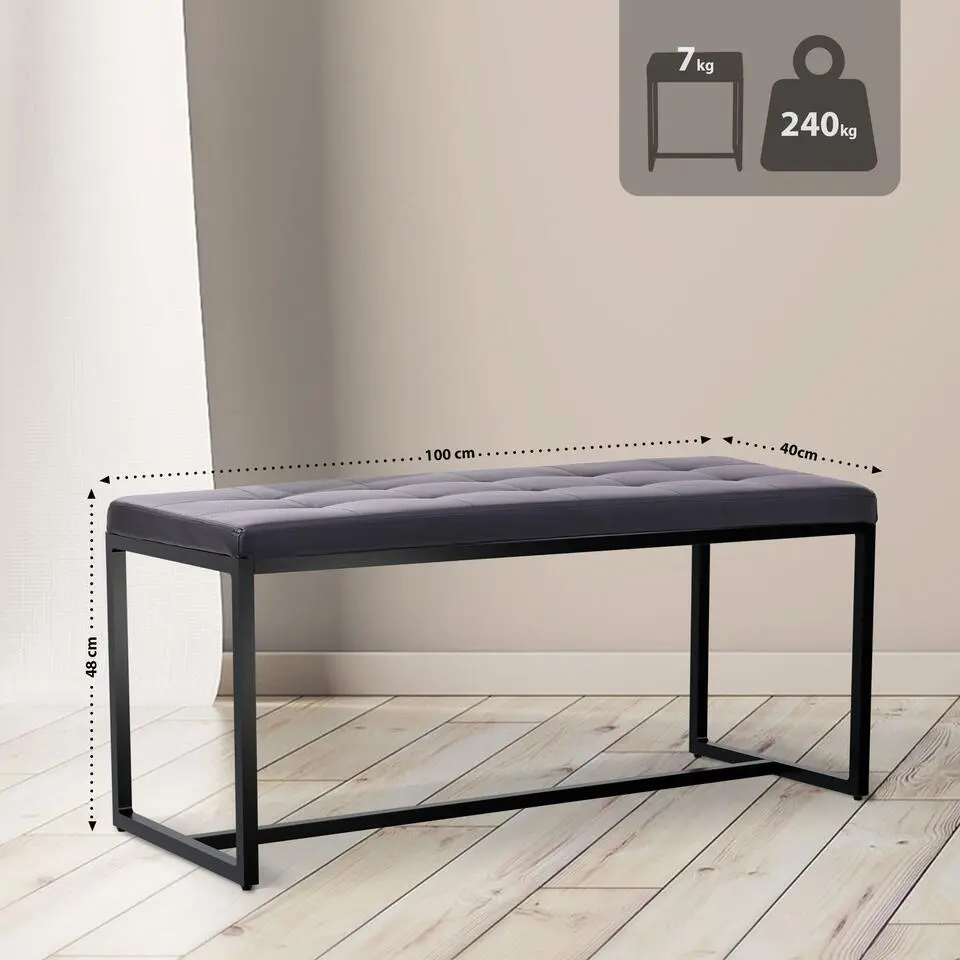 CLP 2-zits Bankje Barci 100 cm - zwart