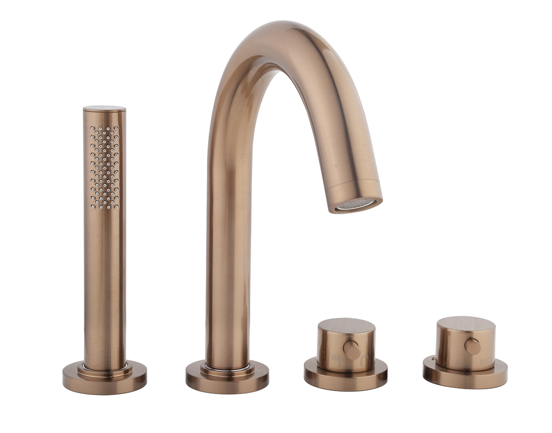 Mueller Bronzo thermostatische badrand kraan afbouwdeel geborsteld brons