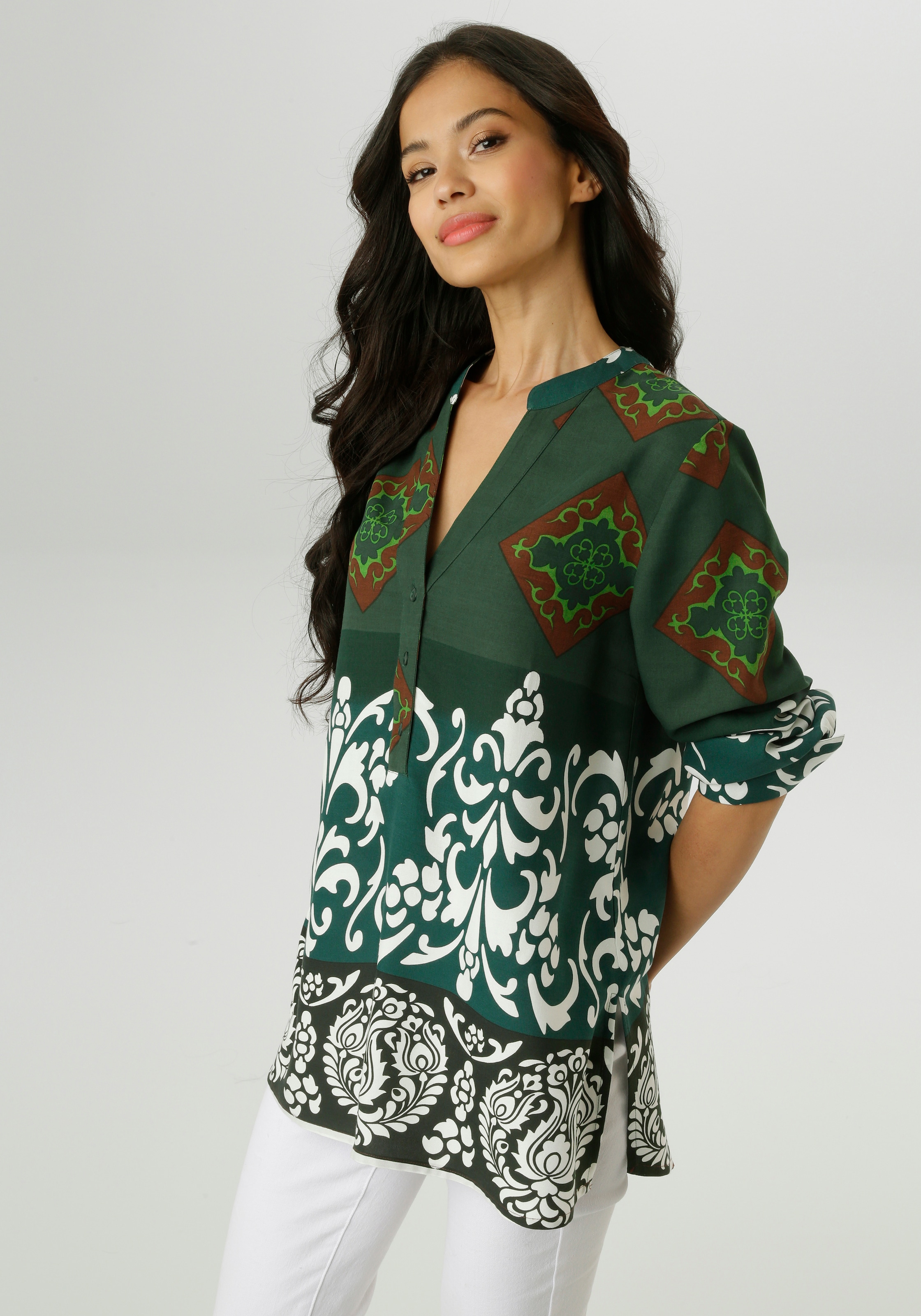 Aniston SELECTED Longbluse , mit stilvollen Ornamenten - NEUE KOLLEKTION