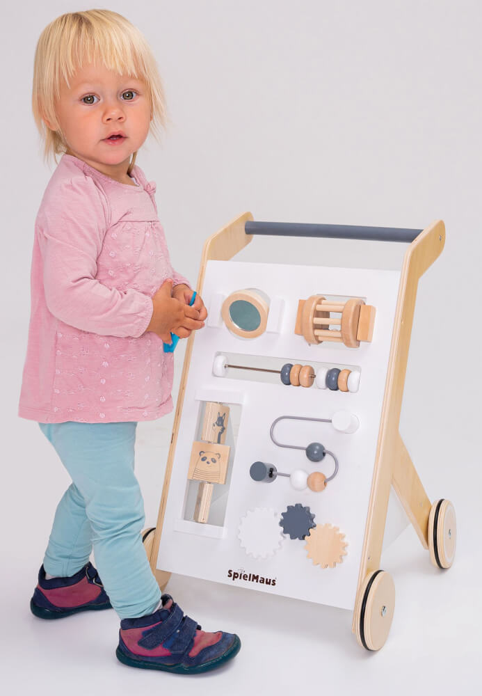 SpielMaus Holz Spiel- und Lauflernwagen