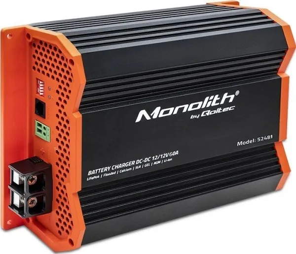 Qoltec Monolith DC-DC-oplader til 12 V LiFePO4 AGM-batterier - 12V | 60A | 720W