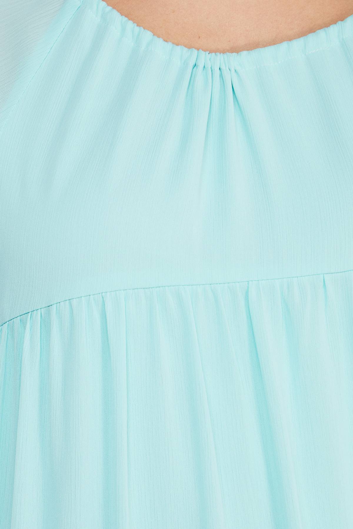 Warehouse Robe Midi Smock en Mousseline à Volants Étagés