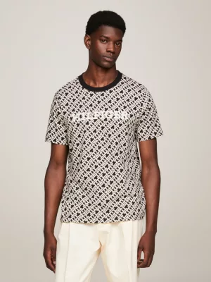 Camiseta de malha com estampa de monograma TH