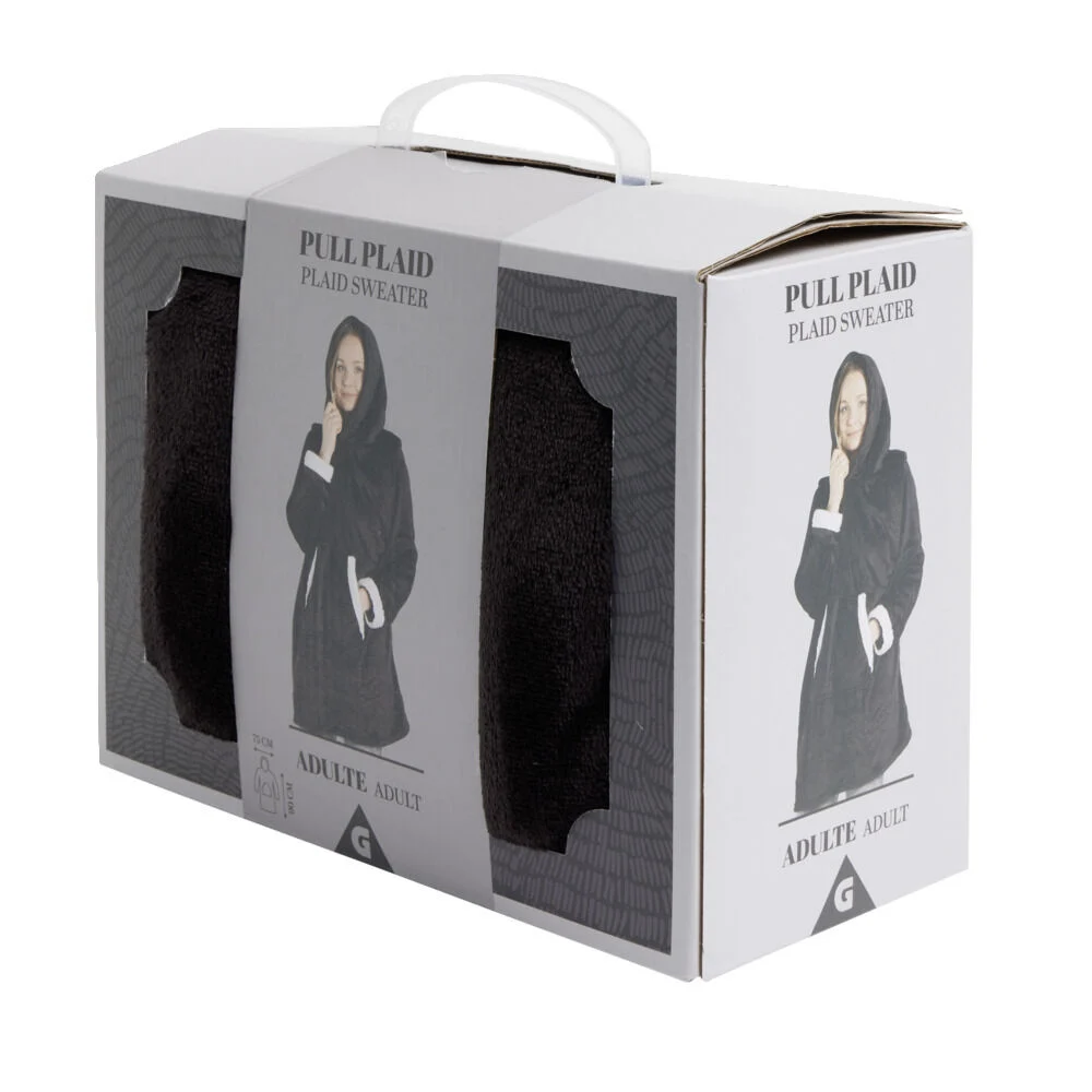 Pull plaid capuche adulte sherpa Taille unique - 4 coloris