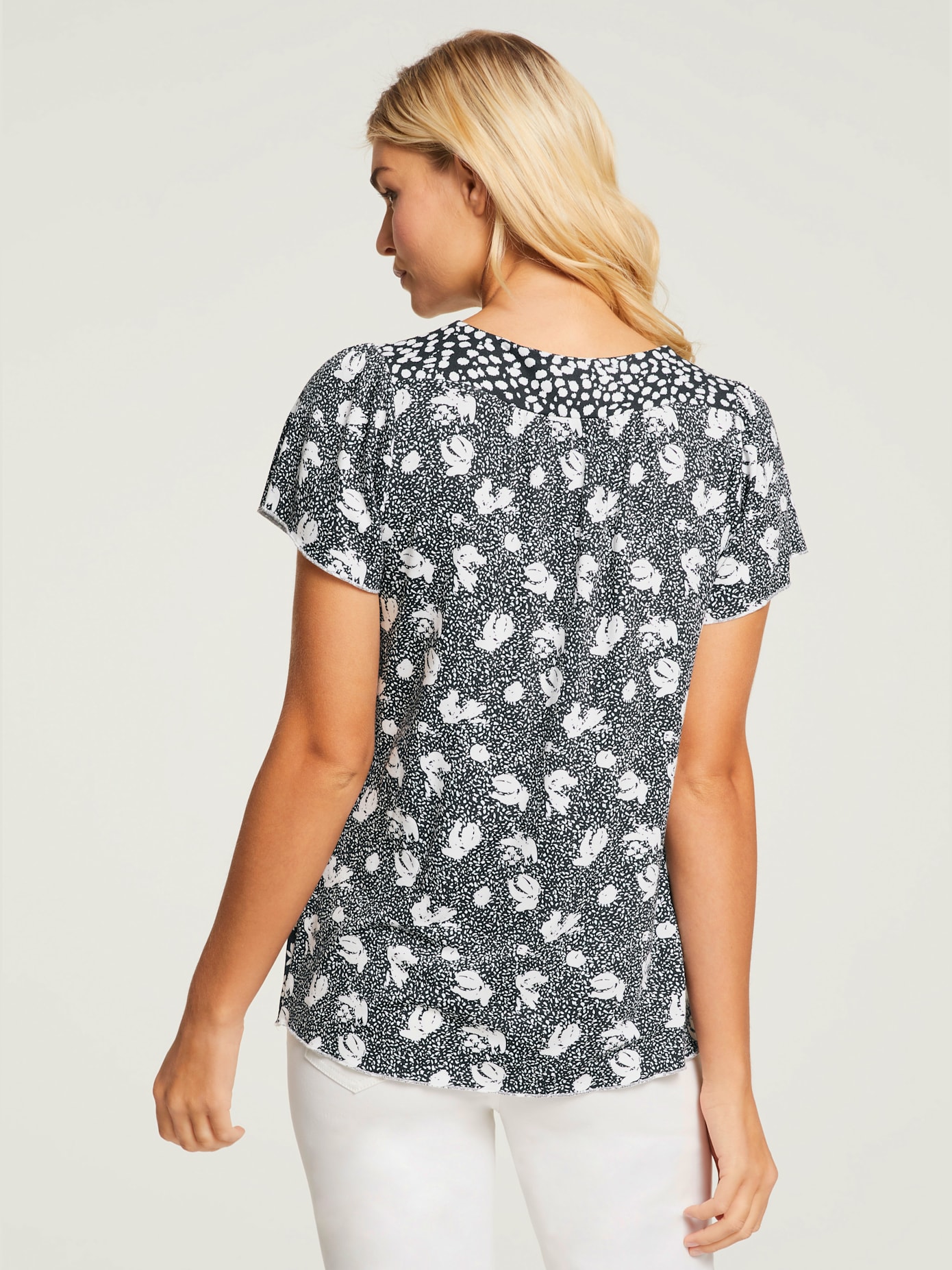 T-shirt imprimé aspect patchwork tendance