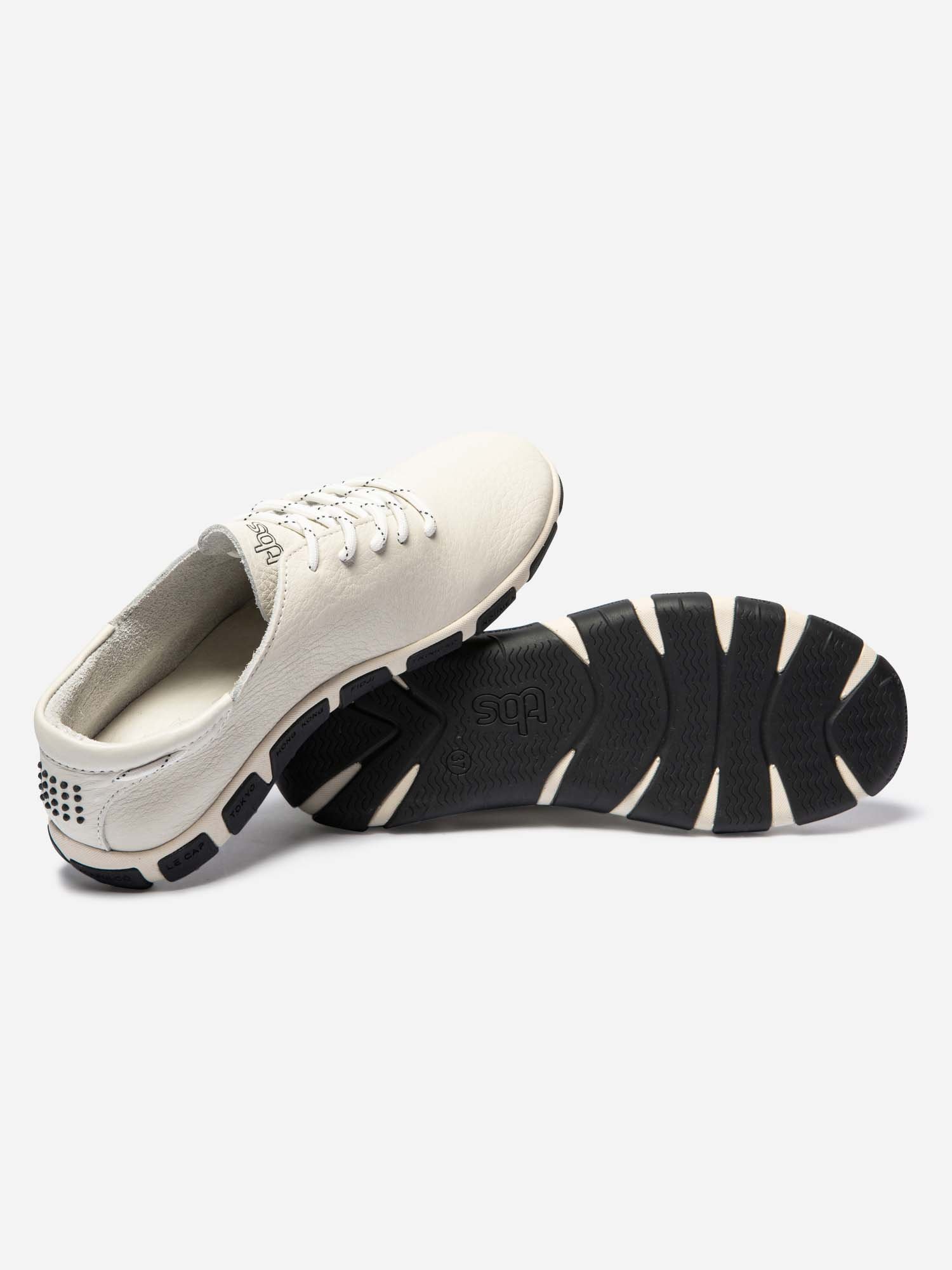 Tennis Femme Confort Cuir Blanc