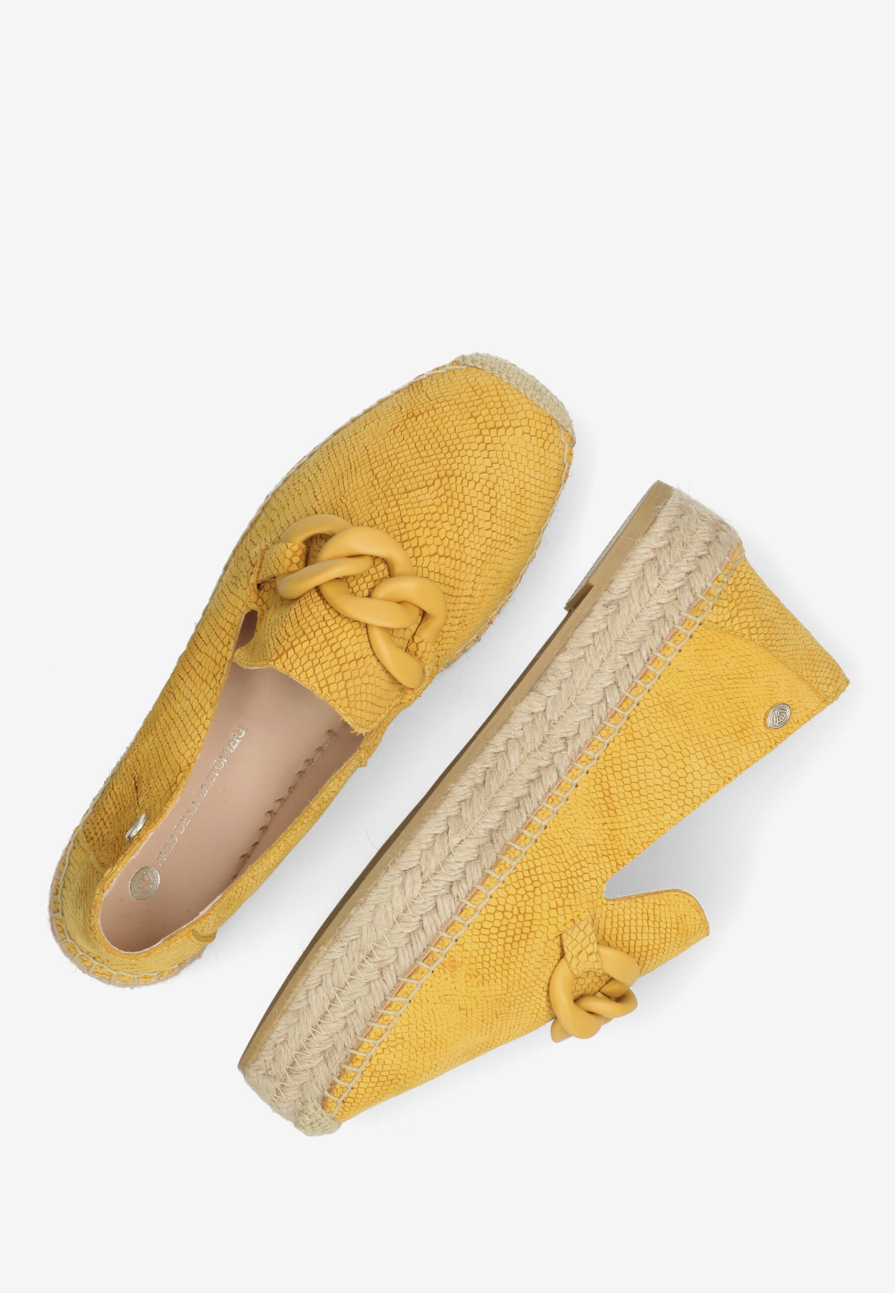 JUNE LI Espadrille Suede snake NWP Mustard Yellow