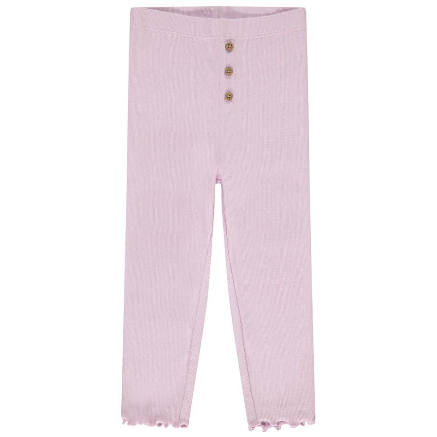 Caleçon effet côtelé avec boutons coco pour bébé fille - Lilas