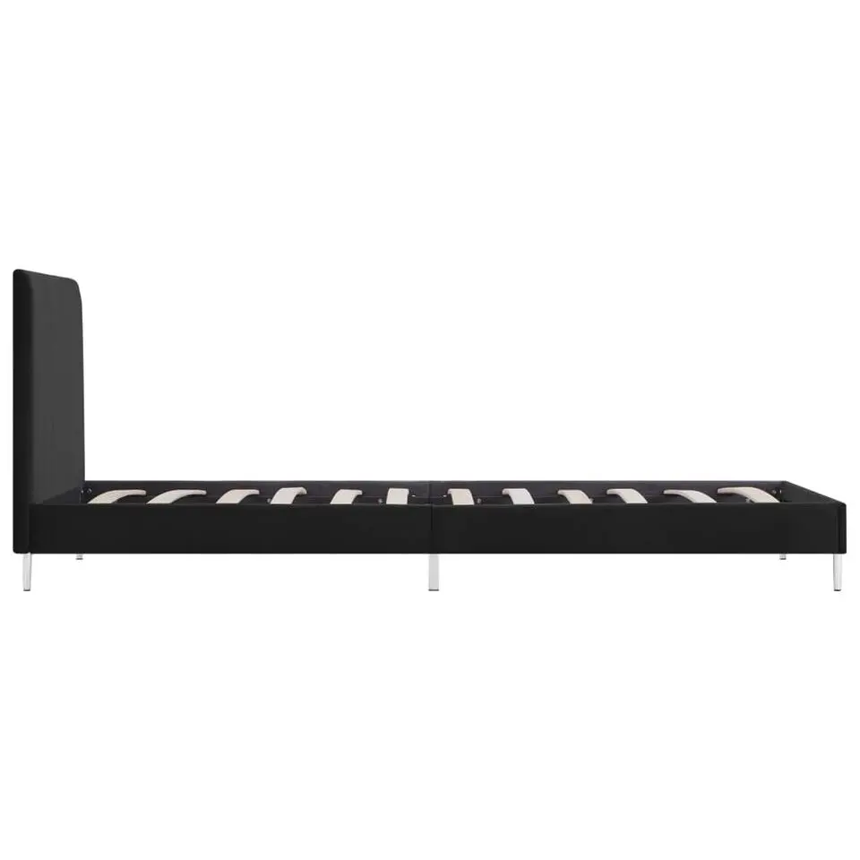 vidaXL - Bed frame met hoofdeinde - Zwart - Stof - 90x200 cm