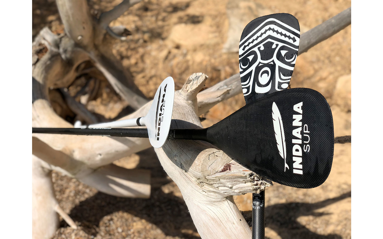 Indiana 81 ln2 Carbon Teleskoppaddel für Stand Up Paddling-Board weiß