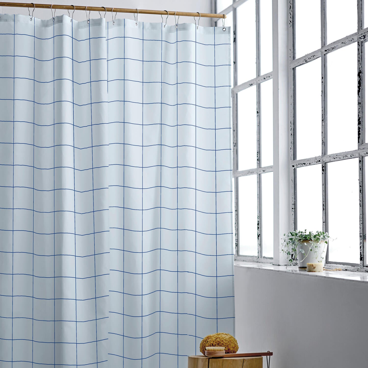 Södahl  Badeforhæng, Linen Blue - 180x200 cm.