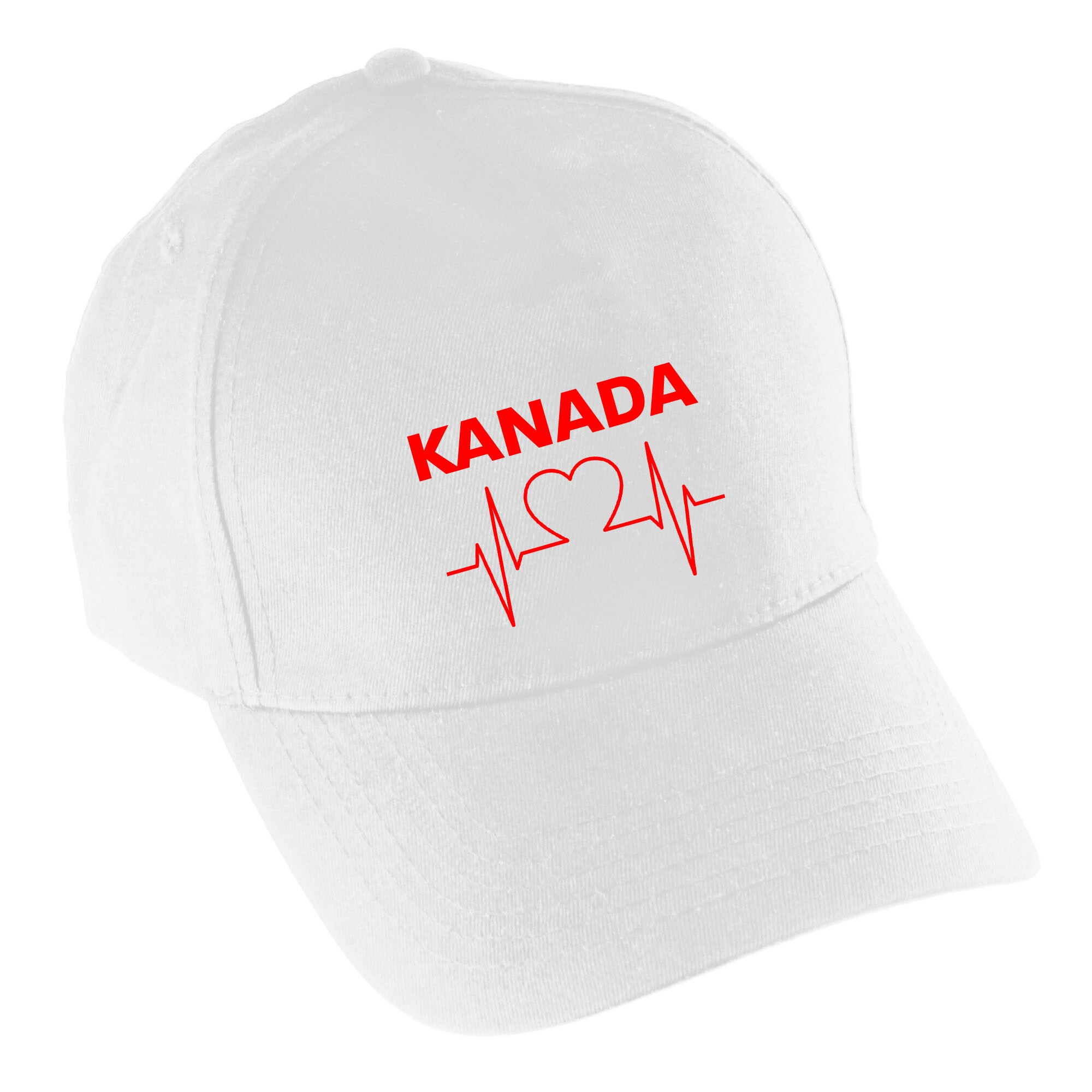 multifanshop® Baseballcap - Kanada - Herzschlag - Druck rot