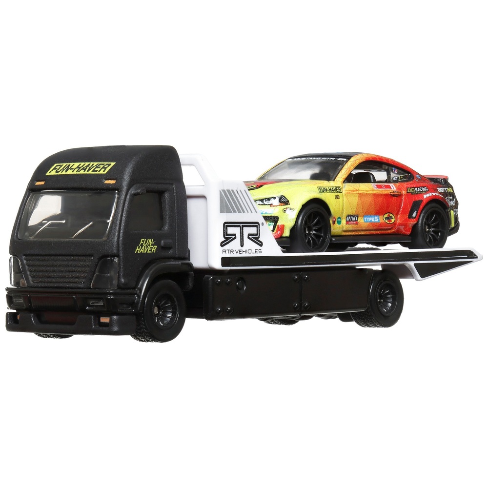 Hot Wheels Premium Team Transport '23 Ford Mustang RTR & Aero Lift Fahrzeug