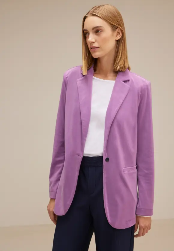Longblazer in Samt Optik - cool lilac