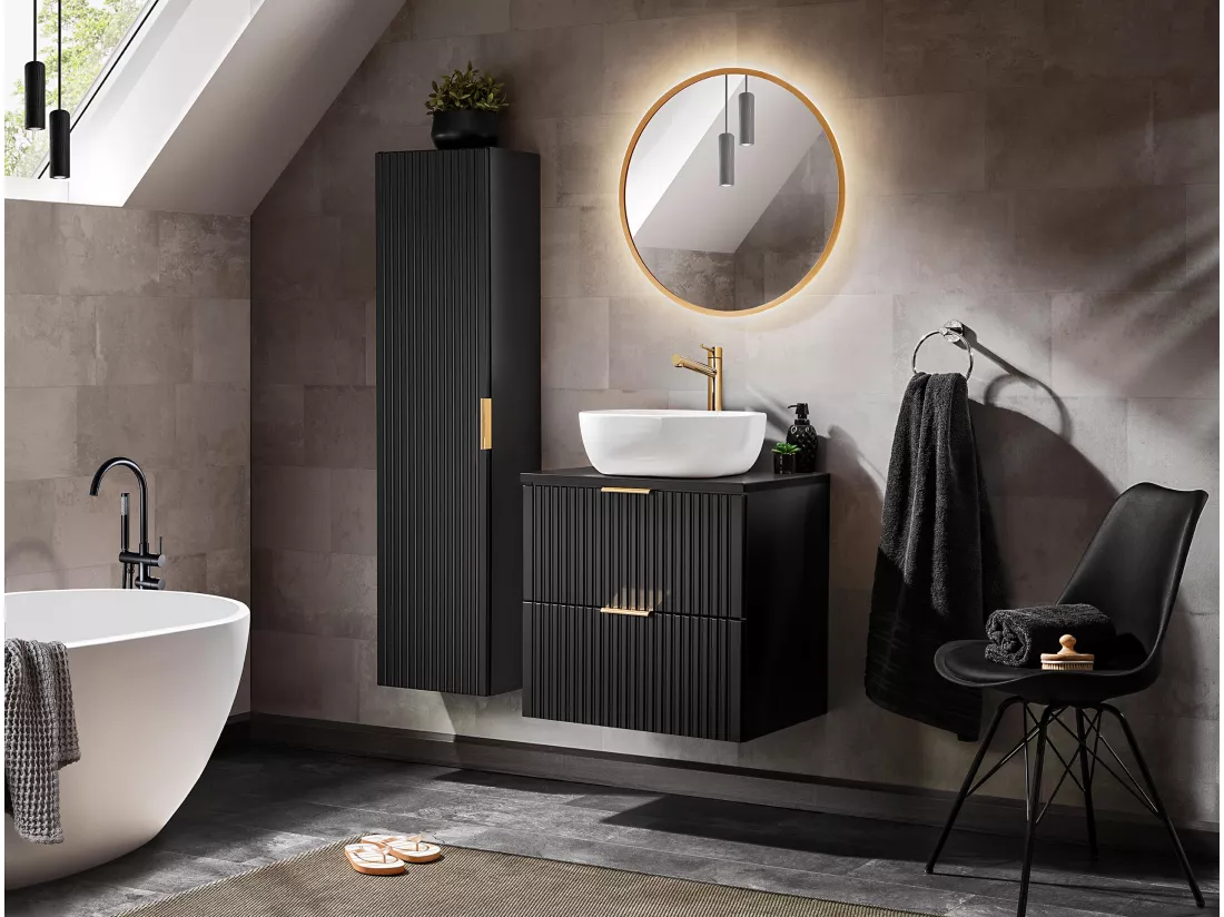 Armoire Sous Lavabos ADEL CUW60 2D 60x46x57 Noir