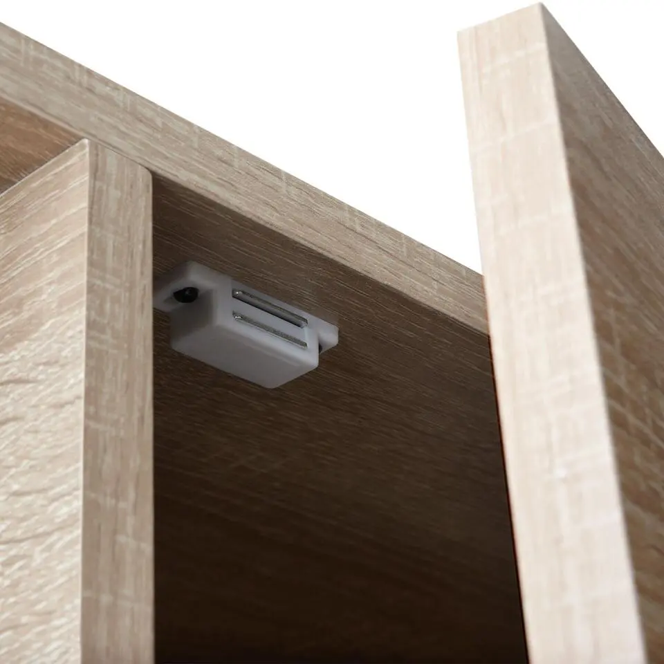 tectake Wandkast Doncaster 60x38x125cm, Industrieel Licht Hout, Eiken Sonoma