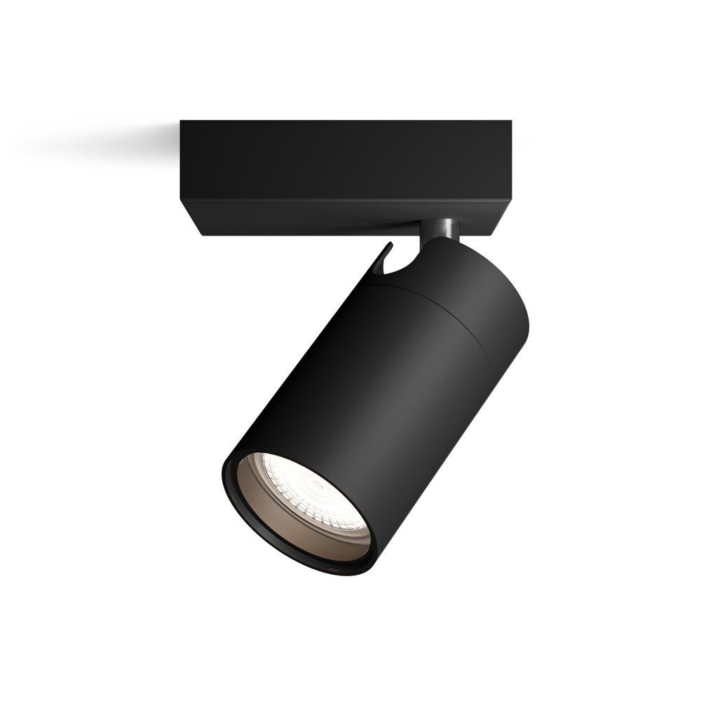 Idris wand- en plafondspot in zwart GU10 IP44