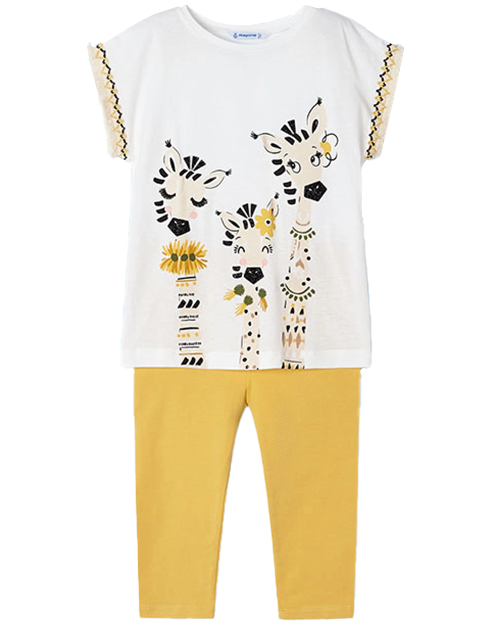 T-Shirt BONGO CAMP mit Leggings in weiß/gelb