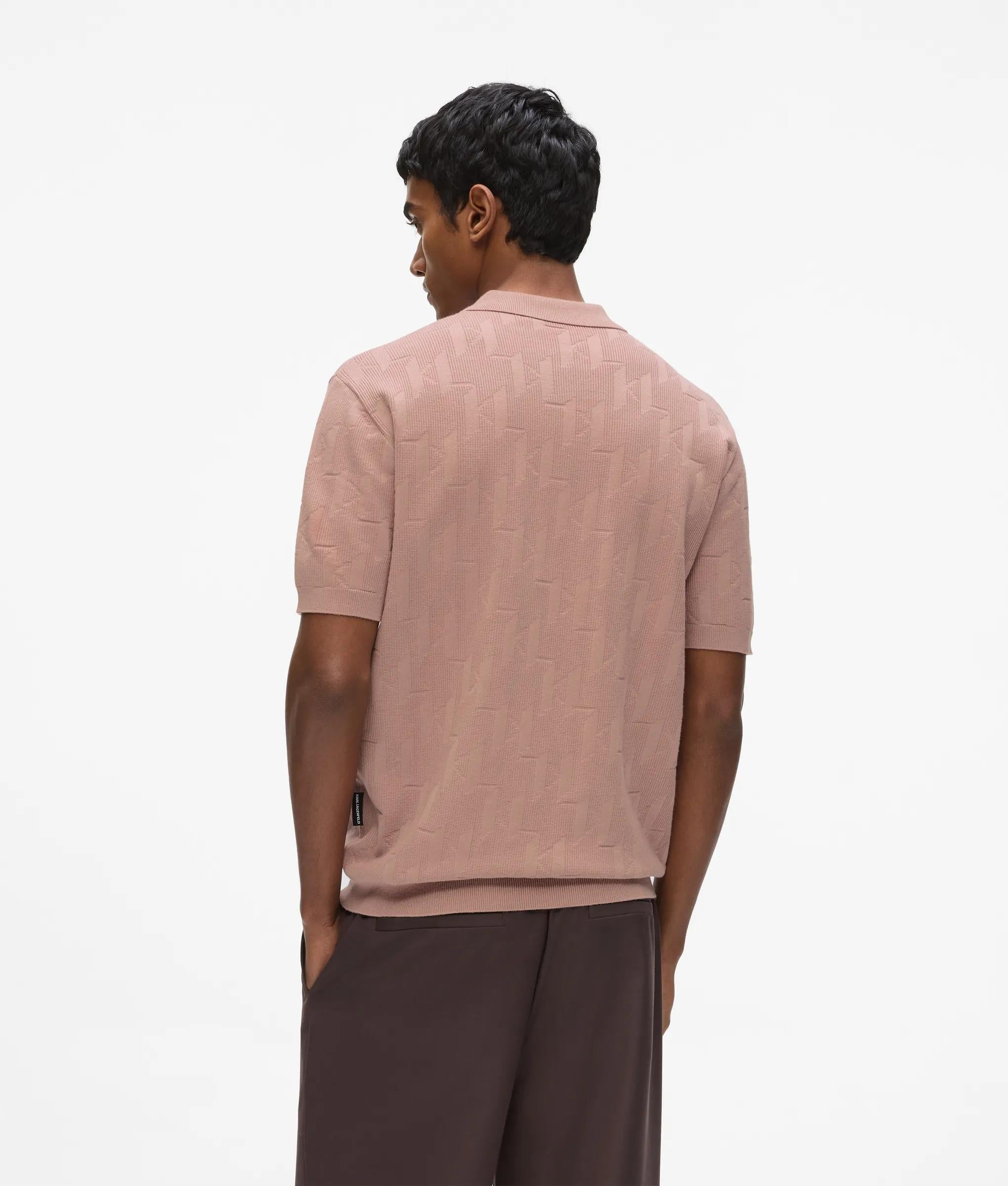 Monogram poloshirt met rits