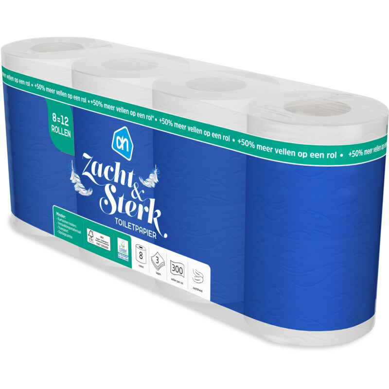 AH Toiletpapier 3-laags 8=12 rollen