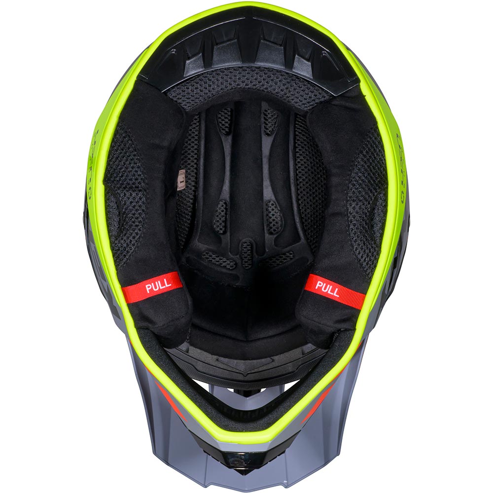Kenny - Casque Track Graphic Gris / Orange / Jaune fluo