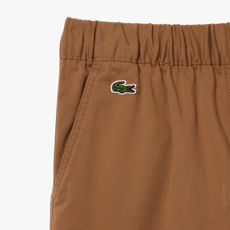 Pantalon cargo en gabardine légère de coton Pantalons & Shorts - Marron - Lacoste - Garçon