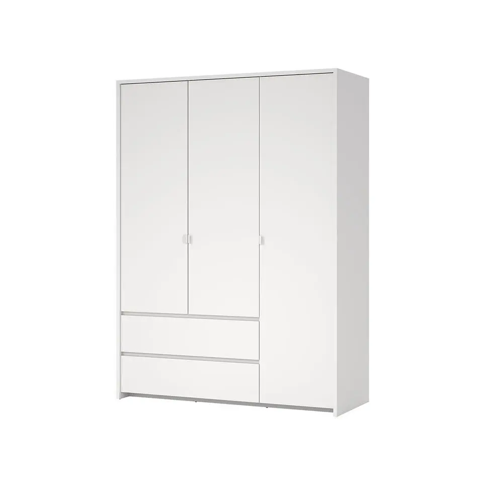 Hioshop Next kledingkast 3 deuren 2 lades 149x200cm wit