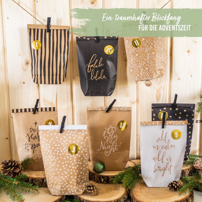 Adventskalender-Bastelset - schwarz/natur