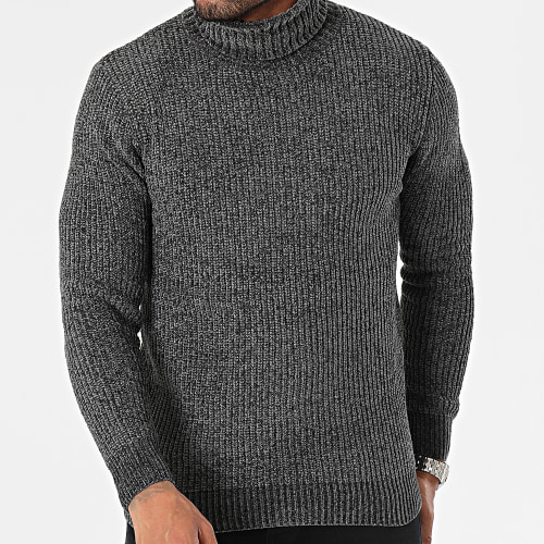Pull Col Roulé Gris Anthracite