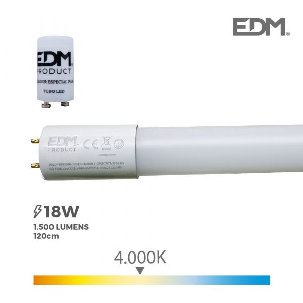 EDM Lampada Tubo led T8 18W 1500Lum 4000K