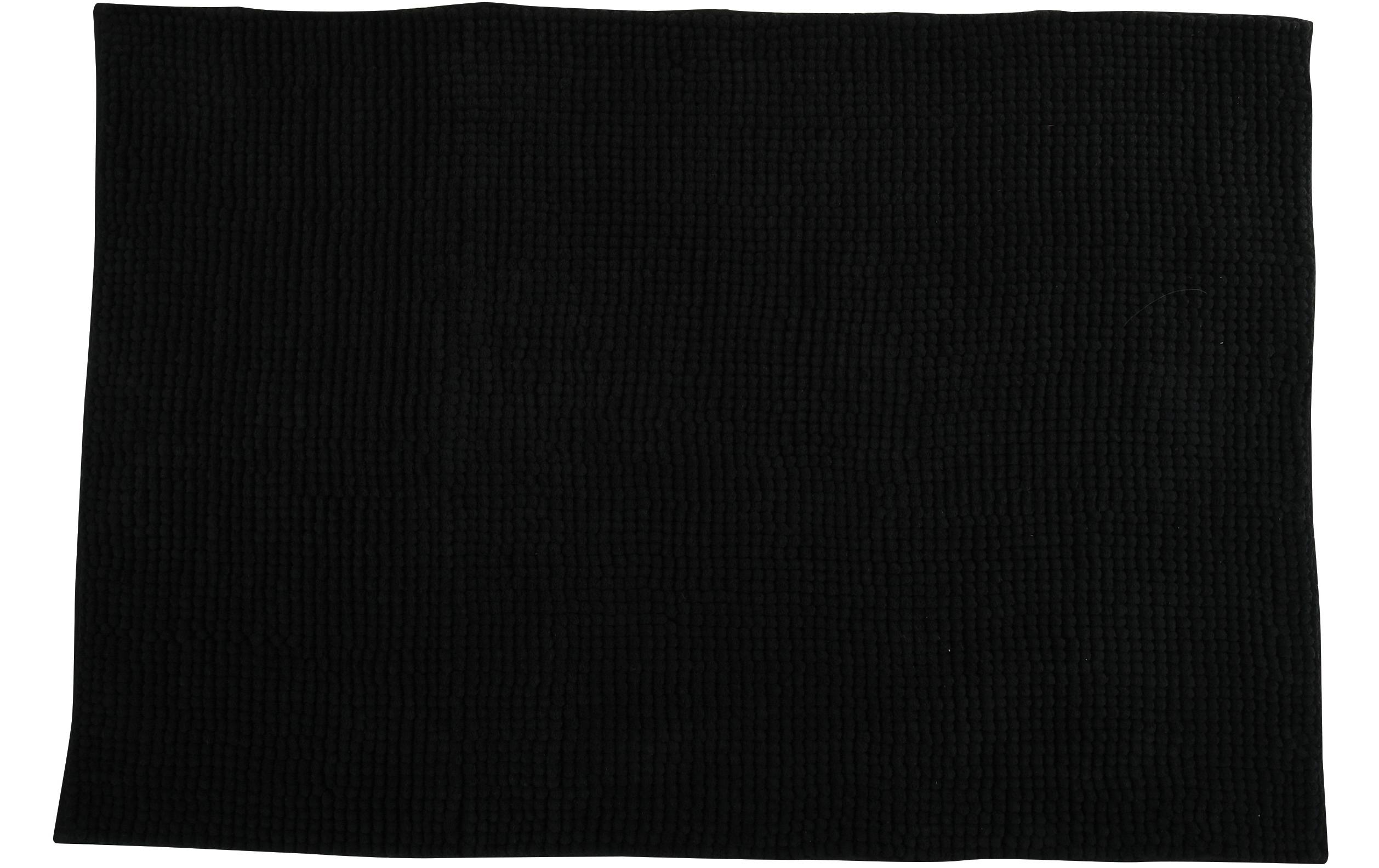 Badteppich Chenille 60 x 90 cm, SchwarzBadematte mit rutschfester Unterseite