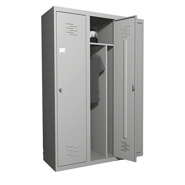 Vestiaire  monobloc Primo Industrie salissante 3 cases gris RAL 7035