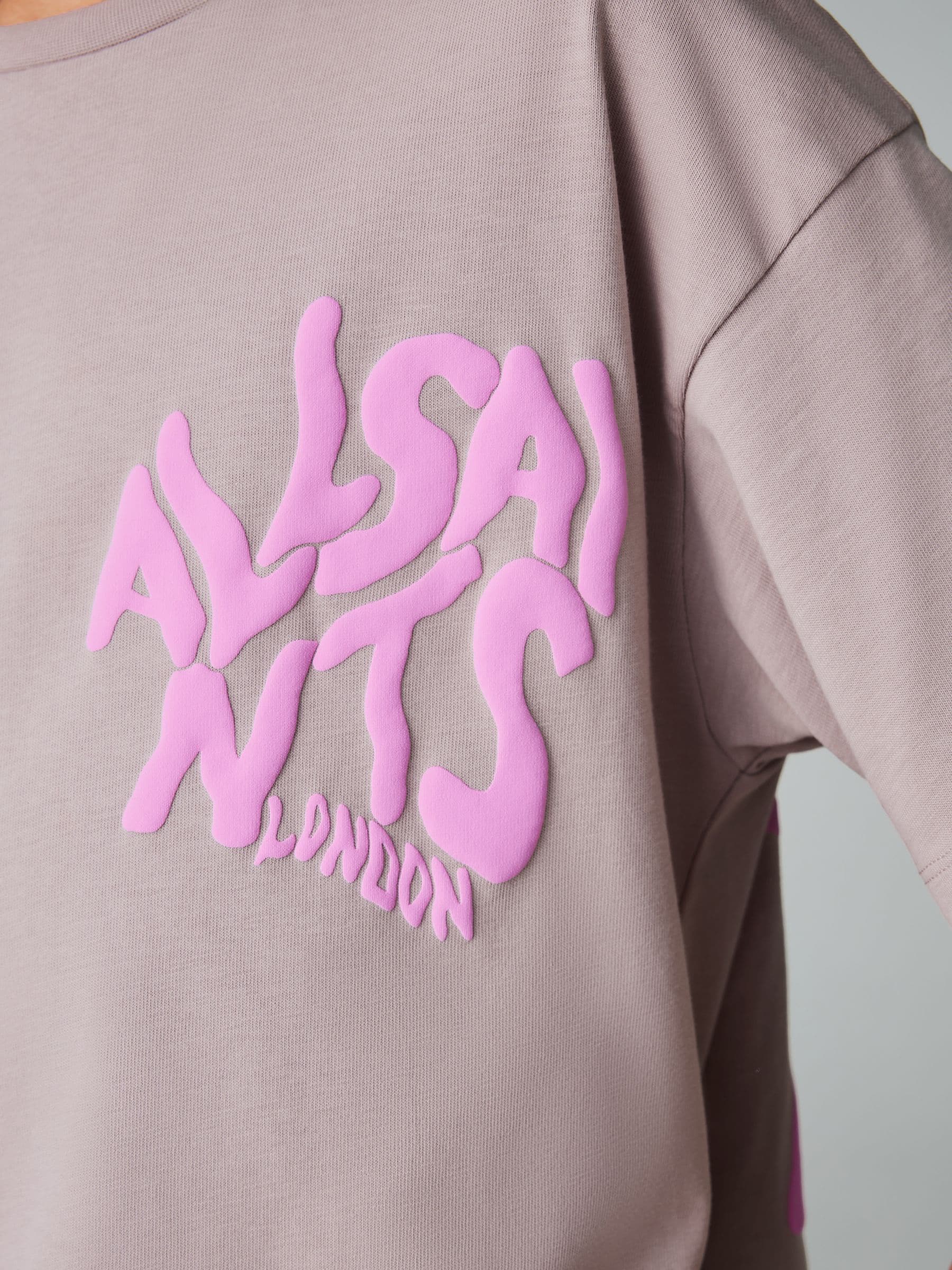 Neutraal - smALLSAINTS Girls Oversized Orlando Logo Crew 100% Cotton T-Shirt