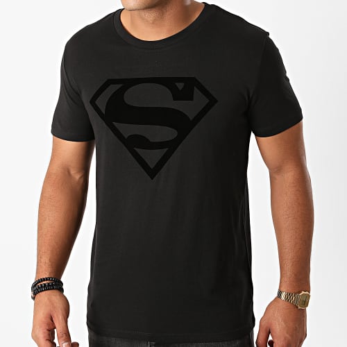 Tee Shirt Superman Logo Velvet Noir Noir