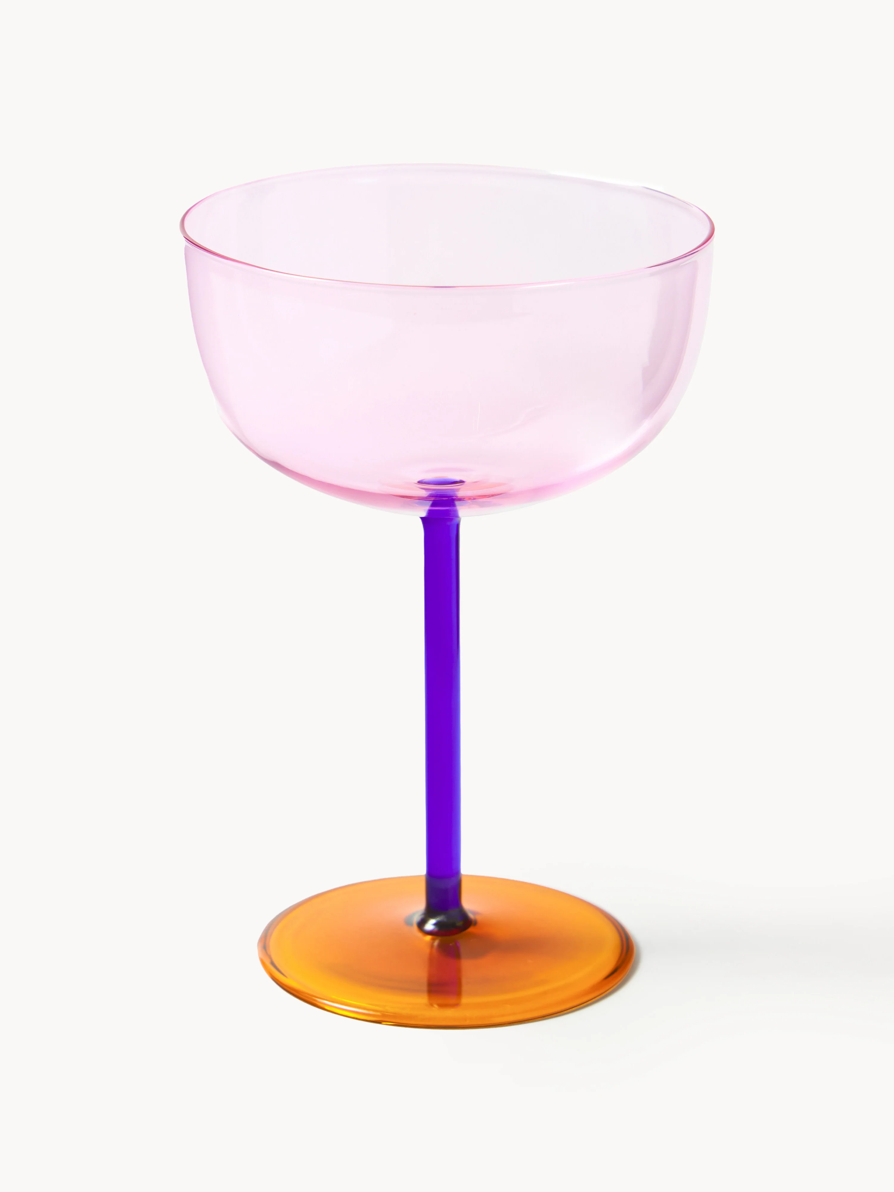Mondgeblazen champagneglazen Karisa, 4-delig