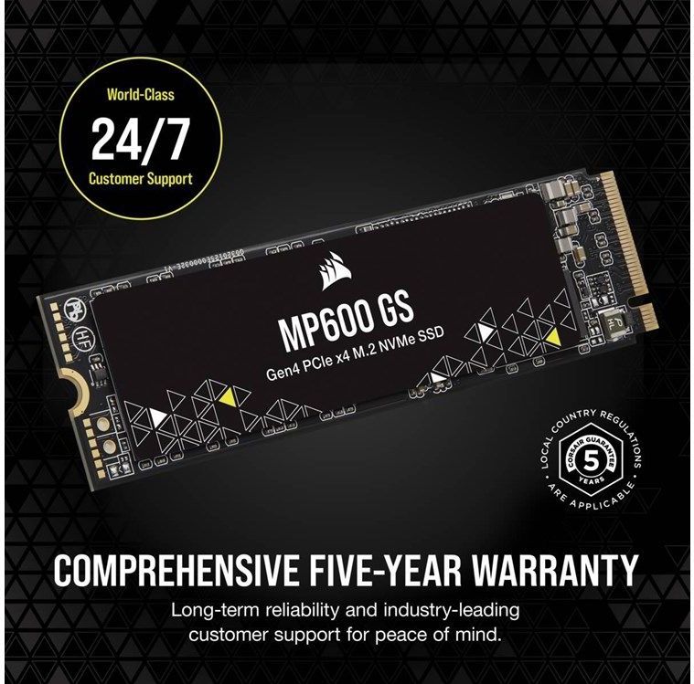 Corsair Force MP600GS (geen heatsink) - SSD - 500 GB - M.2 2280 - PCIe 4.0 x4 - NVMe