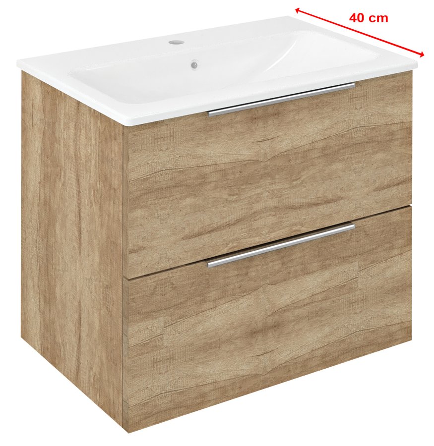 Sapho Cirasa Compact wastafel onderkast 60x39x54cm eiken